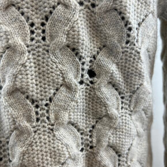 SAFFRON Womens Cream Cashmere Long Sleeve Open Front Cardigan Sweater Size M - Picture 5 of 8